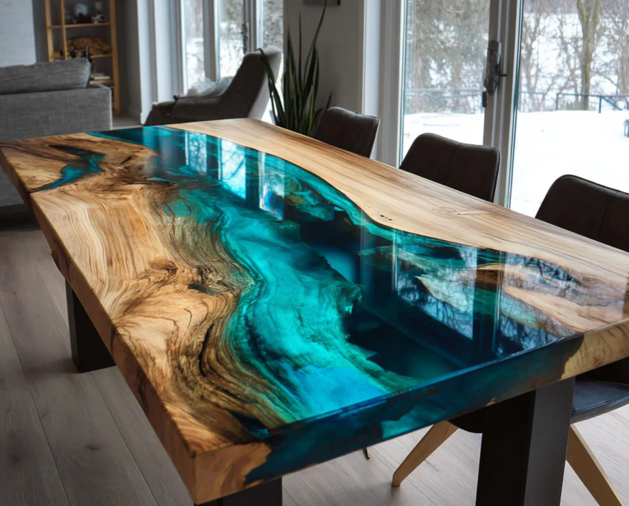 Turquoise stream table