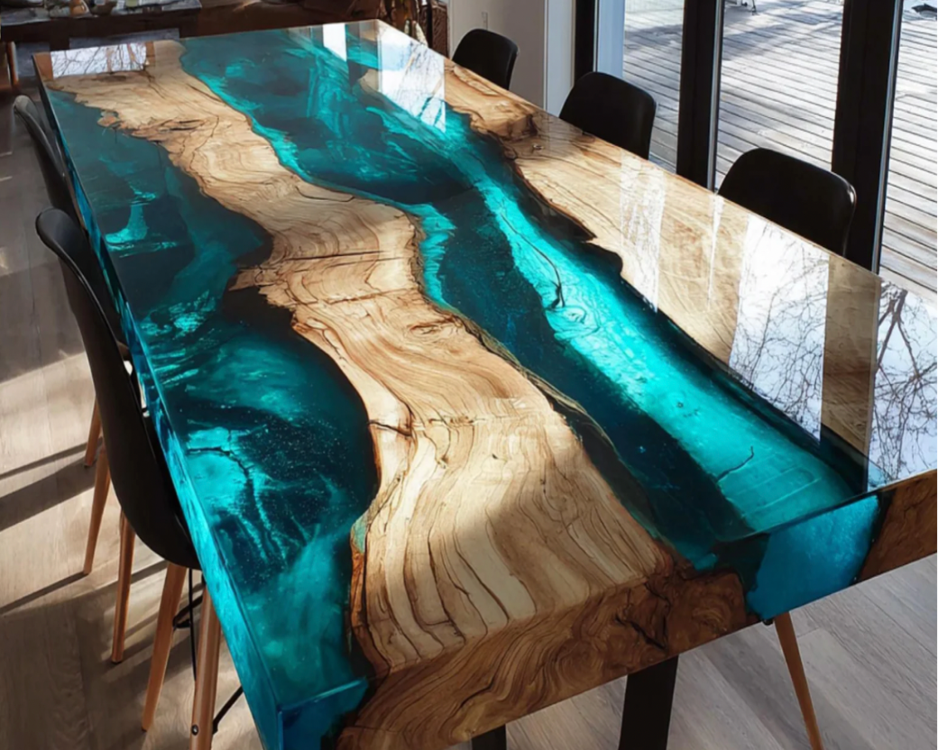 Turquoise stream table